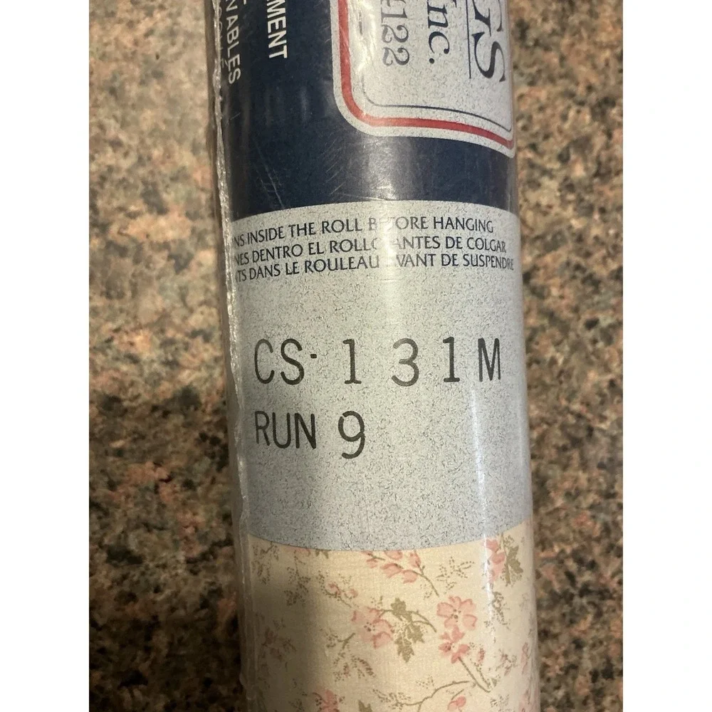 Vintage 1988 C&A Wallcoverings Pink Floral Wallpaper Bolt Dbl Roll‎ -Sealed NEW